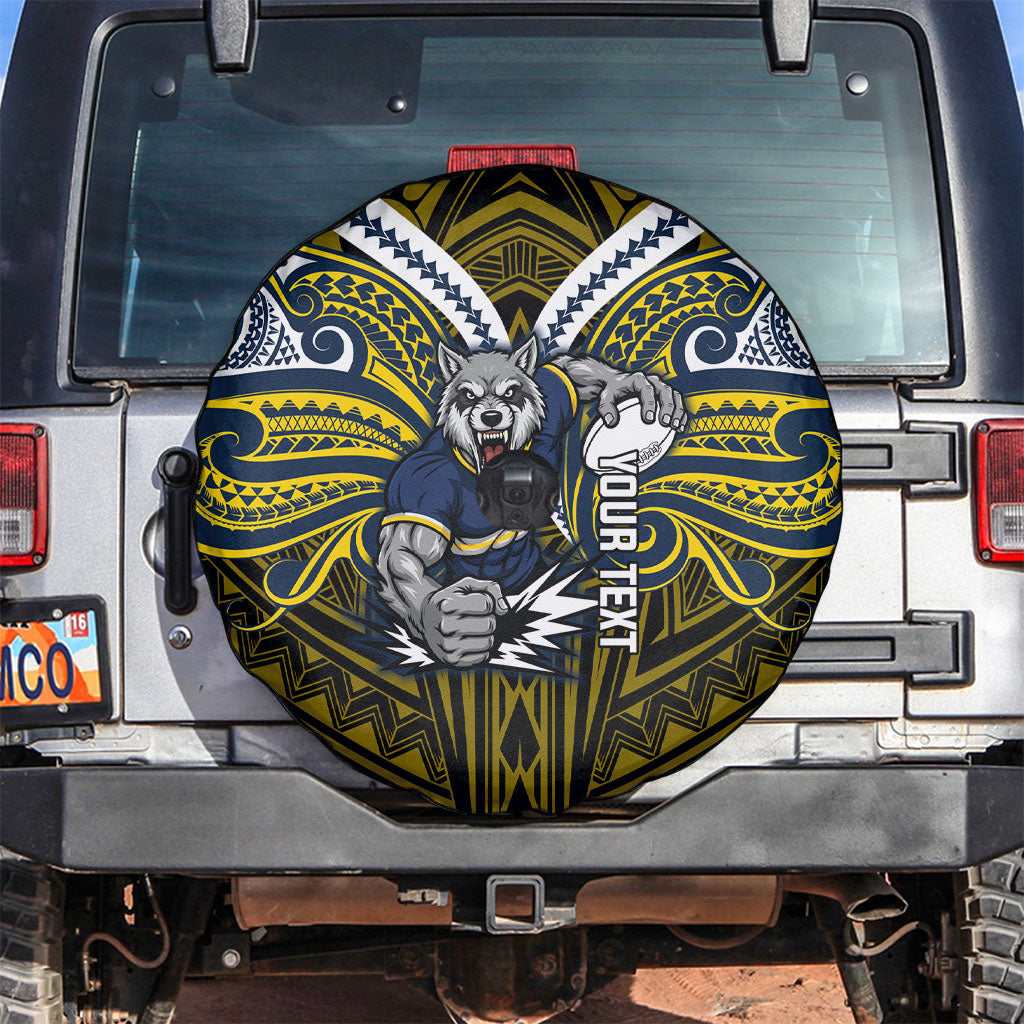 Custom North Queensland Cowboys Spare Tire Cover Bull Warrior Polynesia Islander Rugby Mascot