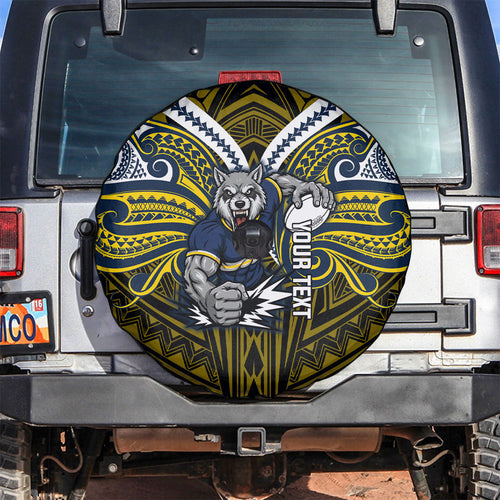 Custom North Queensland Cowboys Spare Tire Cover Bull Warrior Polynesia Islander Rugby Mascot