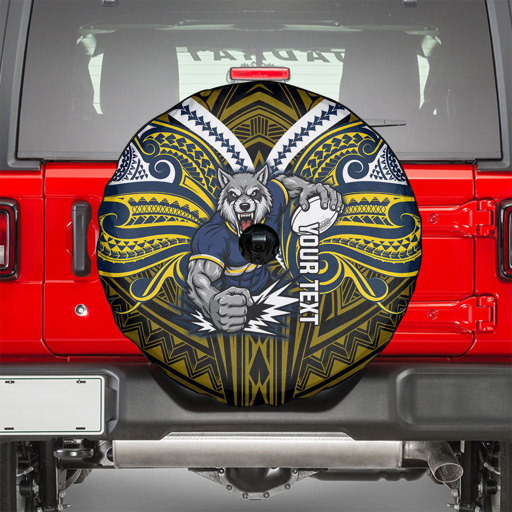 Custom North Queensland Cowboys Spare Tire Cover Bull Warrior Polynesia Islander Rugby Mascot