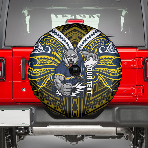 Custom North Queensland Cowboys Spare Tire Cover Bull Warrior Polynesia Islander Rugby Mascot