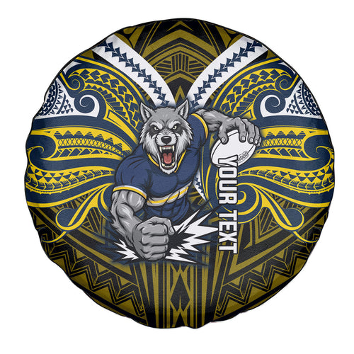 Custom North Queensland Cowboys Spare Tire Cover Bull Warrior Polynesia Islander Rugby Mascot
