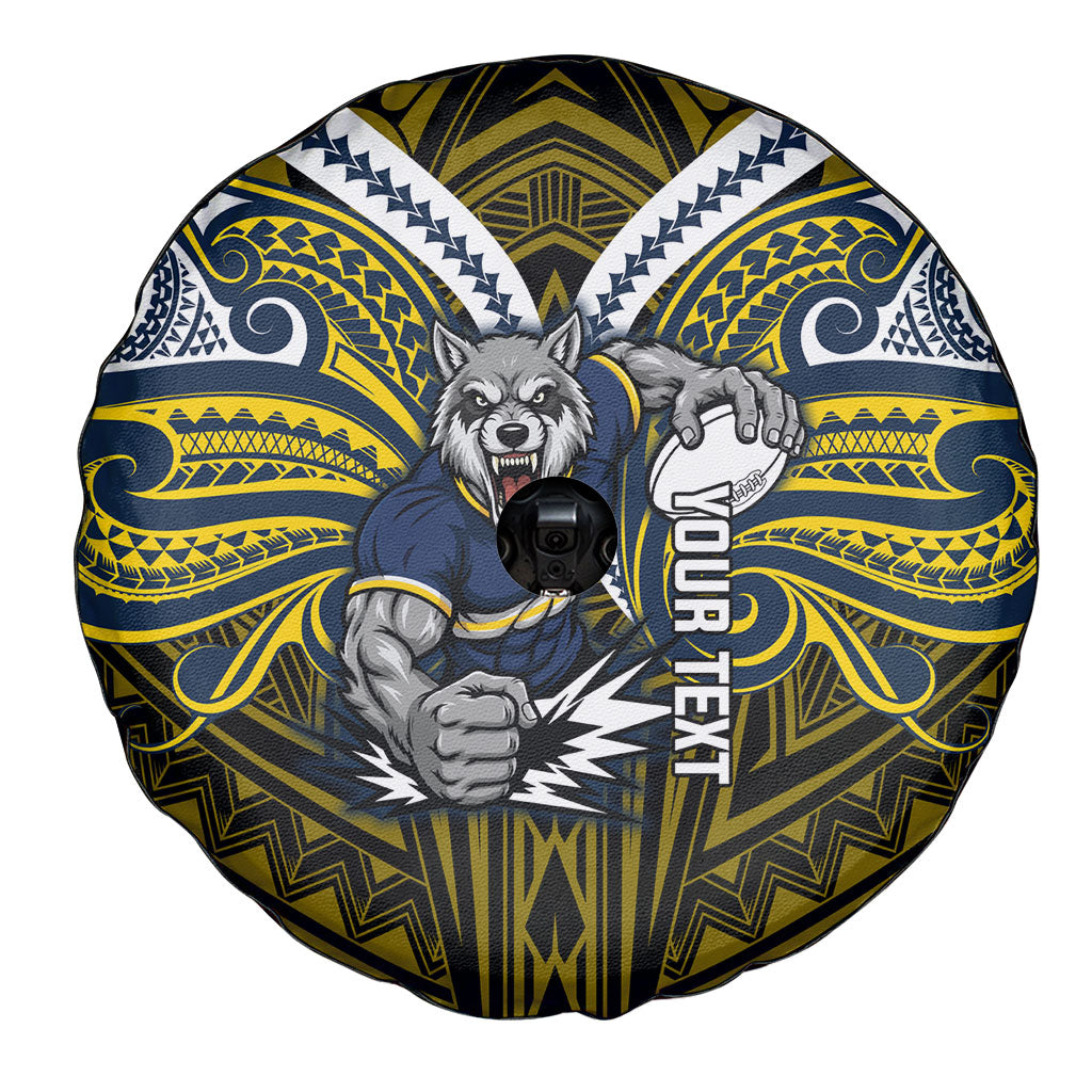 Custom North Queensland Cowboys Spare Tire Cover Bull Warrior Polynesia Islander Rugby Mascot