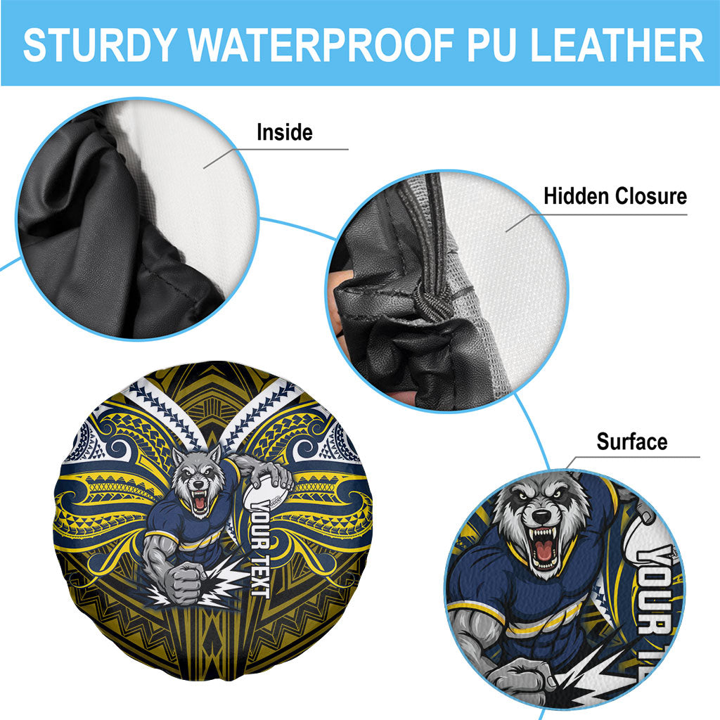 Custom North Queensland Cowboys Spare Tire Cover Bull Warrior Polynesia Islander Rugby Mascot