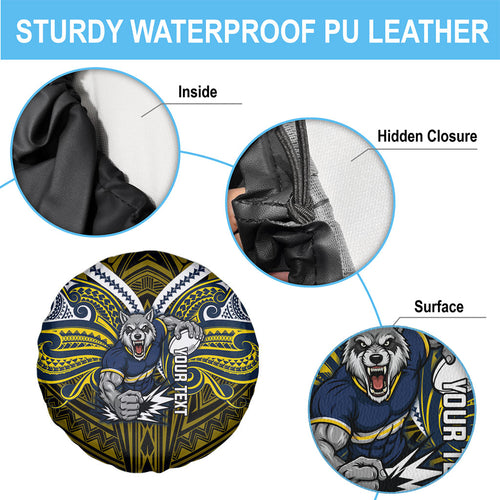 Custom North Queensland Cowboys Spare Tire Cover Bull Warrior Polynesia Islander Rugby Mascot