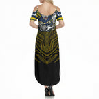 Custom North Queensland Cowboys Summer Maxi Dress Bull Warrior Polynesia Islander Rugby Mascot