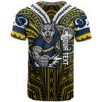 Custom North Queensland Cowboys T Shirt Bull Warrior Polynesia Islander Rugby Mascot
