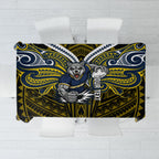 Custom North Queensland Cowboys Tablecloth Bull Warrior Polynesia Islander Rugby Mascot
