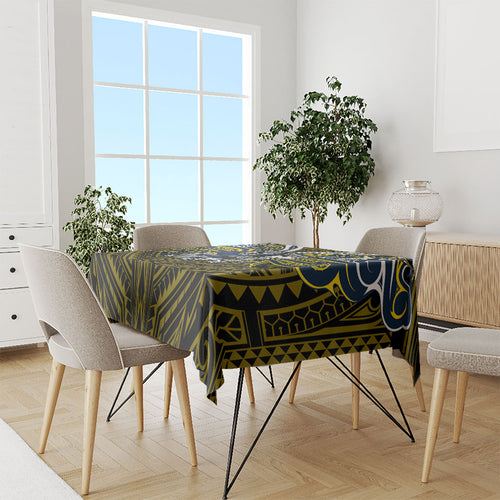Custom North Queensland Cowboys Tablecloth Bull Warrior Polynesia Islander Rugby Mascot