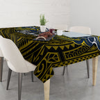 Custom North Queensland Cowboys Tablecloth Bull Warrior Polynesia Islander Rugby Mascot