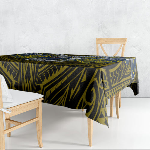 Custom North Queensland Cowboys Tablecloth Bull Warrior Polynesia Islander Rugby Mascot
