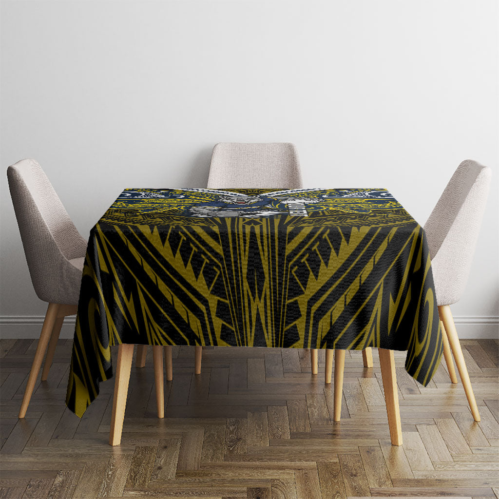 Custom North Queensland Cowboys Tablecloth Bull Warrior Polynesia Islander Rugby Mascot