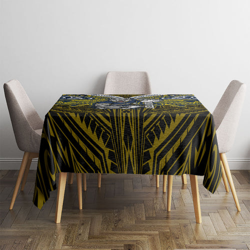 Custom North Queensland Cowboys Tablecloth Bull Warrior Polynesia Islander Rugby Mascot