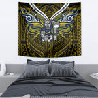 Custom North Queensland Cowboys Tapestry Bull Warrior Polynesia Islander Rugby Mascot