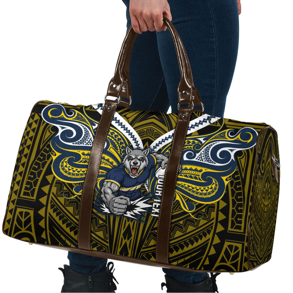 Custom North Queensland Cowboys Travel Bag Bull Warrior Polynesia Islander Rugby Mascot