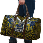 Custom North Queensland Cowboys Travel Bag Bull Warrior Polynesia Islander Rugby Mascot