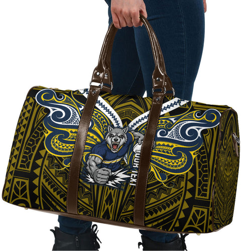 Custom North Queensland Cowboys Travel Bag Bull Warrior Polynesia Islander Rugby Mascot