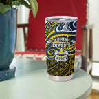 Custom North Queensland Cowboys Tumbler Cup Bull Warrior Polynesia Islander Rugby Mascot