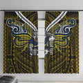 Custom North Queensland Cowboys Window Curtain Bull Warrior Polynesia Islander Rugby Mascot