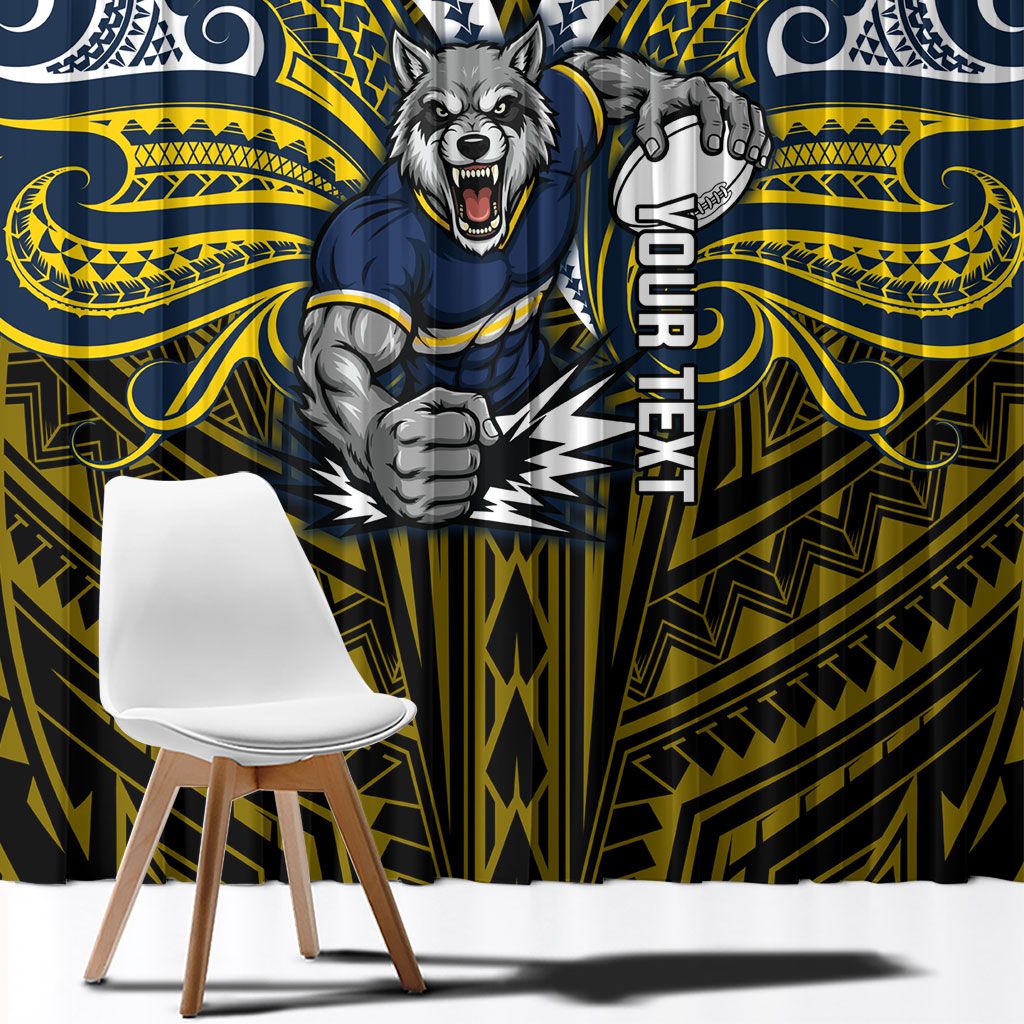Custom North Queensland Cowboys Window Curtain Bull Warrior Polynesia Islander Rugby Mascot