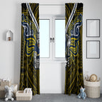 Custom North Queensland Cowboys Window Curtain Bull Warrior Polynesia Islander Rugby Mascot