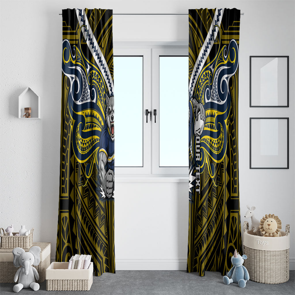 Custom North Queensland Cowboys Window Curtain Bull Warrior Polynesia Islander Rugby Mascot