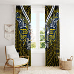 Custom North Queensland Cowboys Window Curtain Bull Warrior Polynesia Islander Rugby Mascot