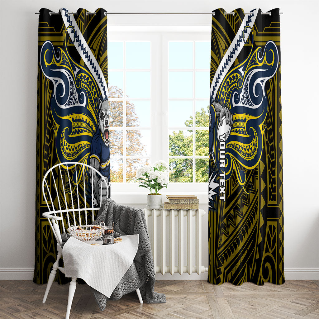 Custom North Queensland Cowboys Window Curtain Bull Warrior Polynesia Islander Rugby Mascot