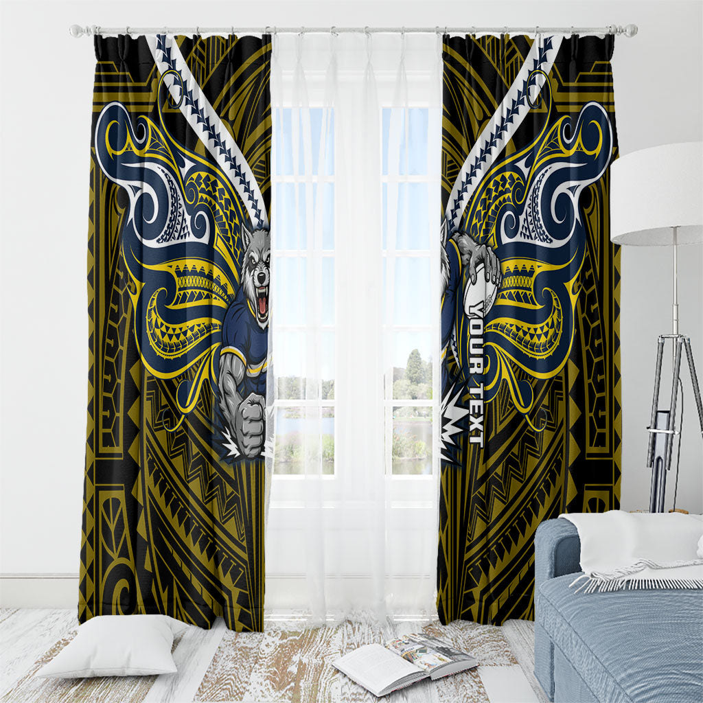 Custom North Queensland Cowboys Window Curtain Bull Warrior Polynesia Islander Rugby Mascot