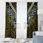 Custom North Queensland Cowboys Window Curtain Bull Warrior Polynesia Islander Rugby Mascot