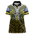 Custom North Queensland Cowboys Women Polo Shirt Bull Warrior Polynesia Islander Rugby Mascot