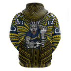 Custom North Queensland Cowboys Zip Hoodie Bull Warrior Polynesia Islander Rugby Mascot