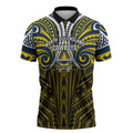 Custom North Queensland Cowboys Zipper Polo Shirt Bull Warrior Polynesia Islander Rugby Mascot