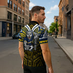 Custom North Queensland Cowboys Zipper Polo Shirt Bull Warrior Polynesia Islander Rugby Mascot