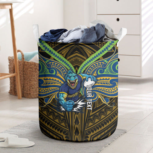 Custom Parramatta Eels Laundry Basket Eel Warrior Polynesia Islander Rugby Mascot
