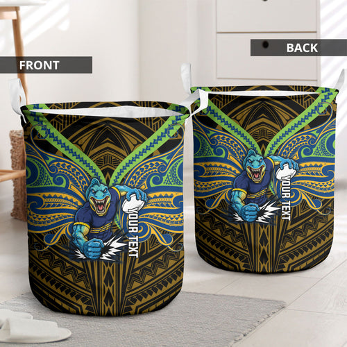 Custom Parramatta Eels Laundry Basket Eel Warrior Polynesia Islander Rugby Mascot