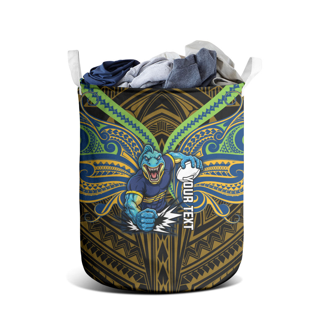 Custom Parramatta Eels Laundry Basket Eel Warrior Polynesia Islander Rugby Mascot