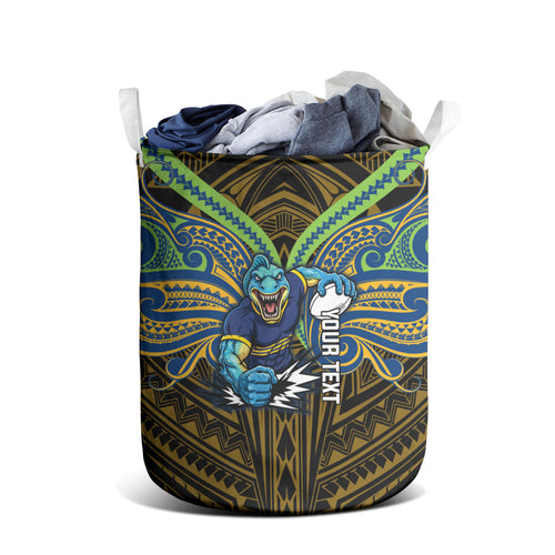 Custom Parramatta Eels Laundry Basket Eel Warrior Polynesia Islander Rugby Mascot