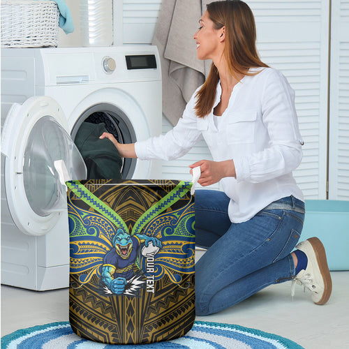 Custom Parramatta Eels Laundry Basket Eel Warrior Polynesia Islander Rugby Mascot