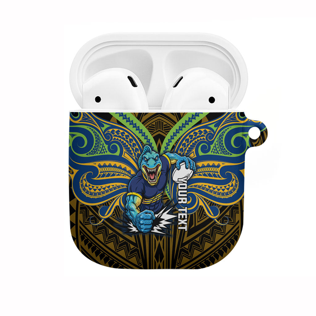 Custom Parramatta Eels AirPods Case Eel Warrior Polynesia Islander Rugby Mascot