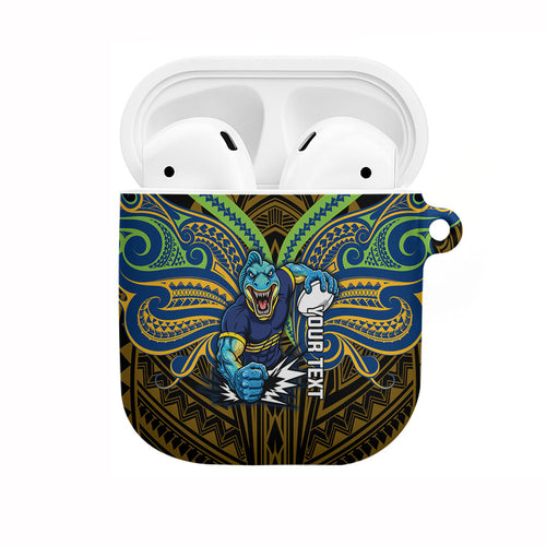 Custom Parramatta Eels AirPods Case Eel Warrior Polynesia Islander Rugby Mascot