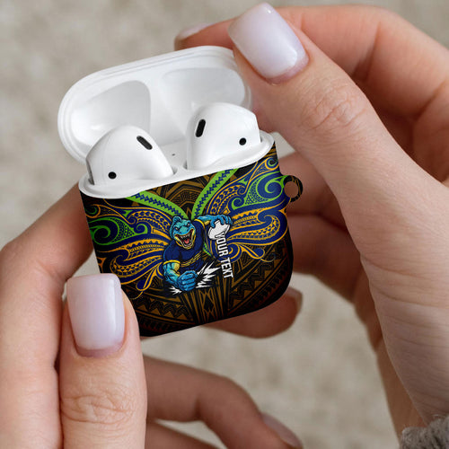 Custom Parramatta Eels AirPods Case Eel Warrior Polynesia Islander Rugby Mascot