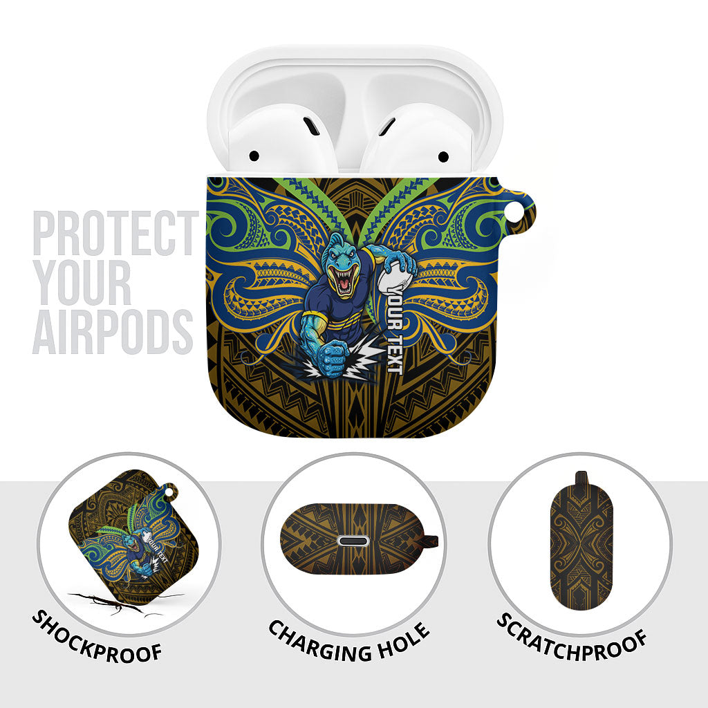 Custom Parramatta Eels AirPods Case Eel Warrior Polynesia Islander Rugby Mascot