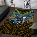 Custom Parramatta Eels Area Rug Eel Warrior Polynesia Islander Rugby Mascot