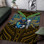 Custom Parramatta Eels Area Rug Eel Warrior Polynesia Islander Rugby Mascot