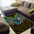 Custom Parramatta Eels Area Rug Eel Warrior Polynesia Islander Rugby Mascot