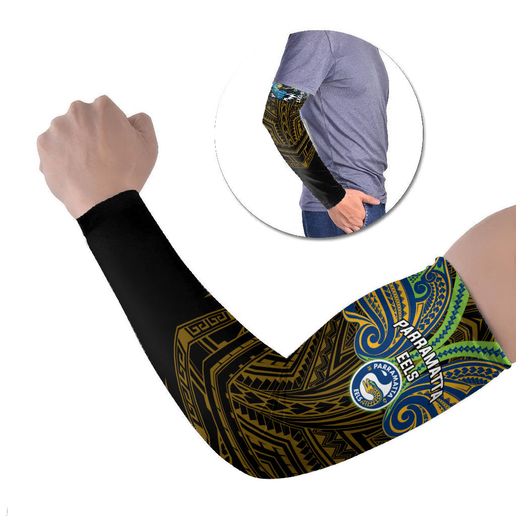 Custom Parramatta Eels Arm Sleeves Eel Warrior Polynesia Islander Rugby Mascot