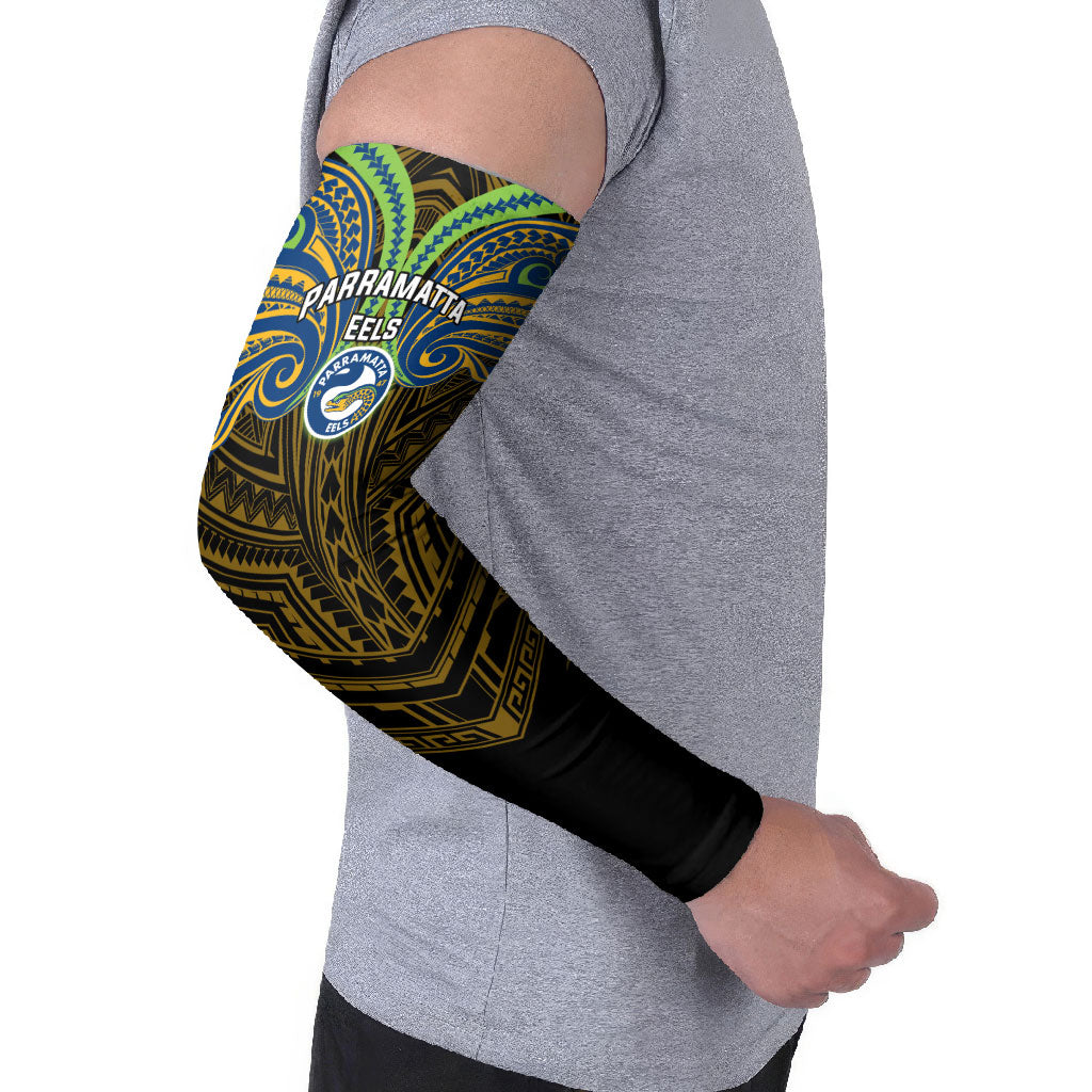 Custom Parramatta Eels Arm Sleeves Eel Warrior Polynesia Islander Rugby Mascot