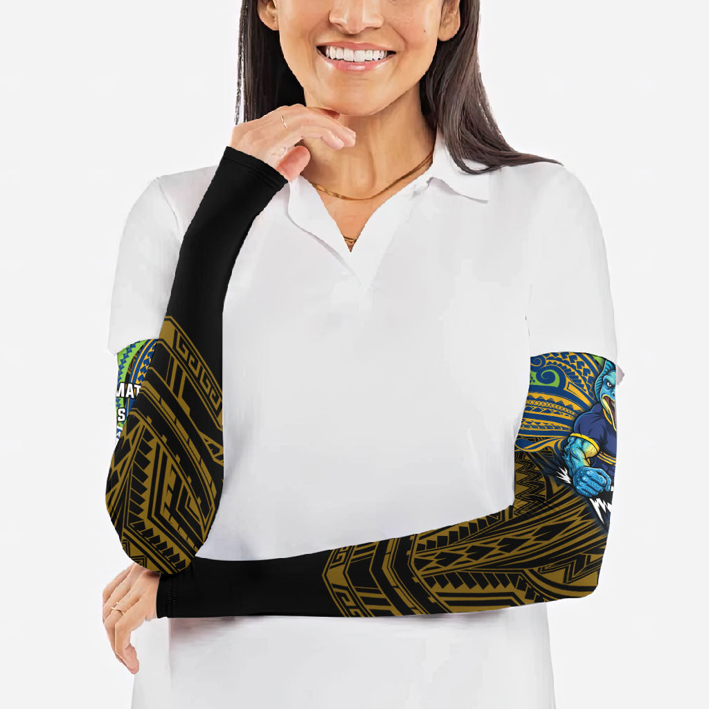 Custom Parramatta Eels Arm Sleeves Eel Warrior Polynesia Islander Rugby Mascot