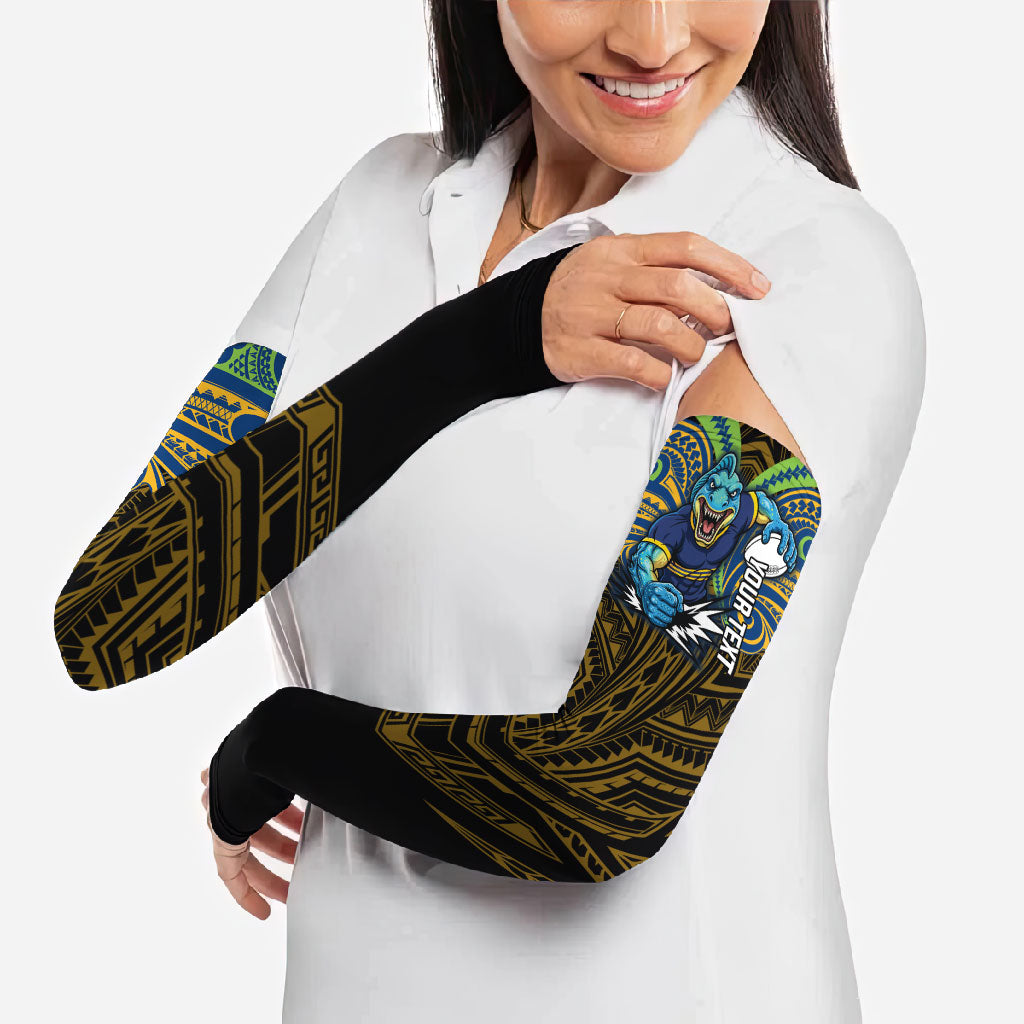 Custom Parramatta Eels Arm Sleeves Eel Warrior Polynesia Islander Rugby Mascot
