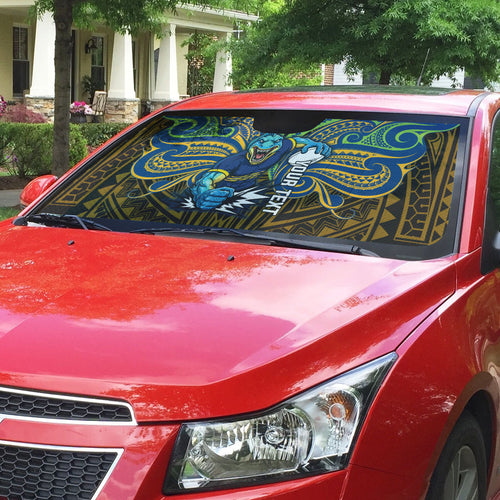 Custom Parramatta Eels Auto Sun Shade Eel Warrior Polynesia Islander Rugby Mascot